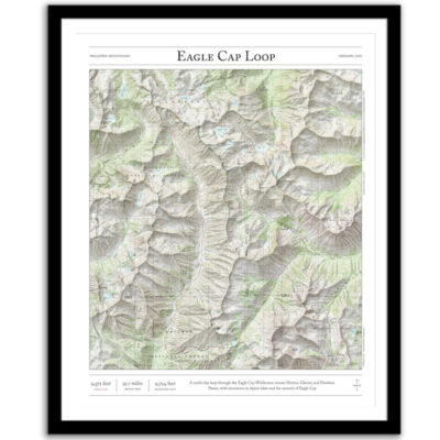 Eagle Cap loop map framed