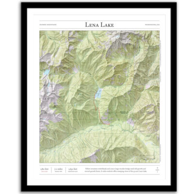 Lena Lake map framed