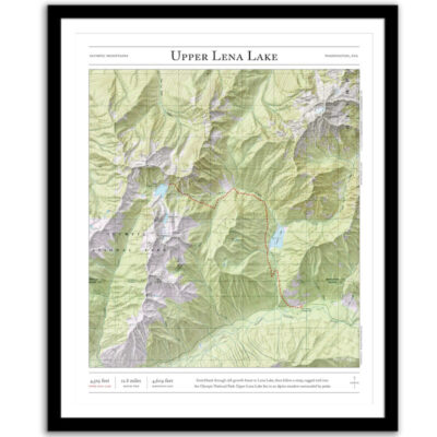 Upper Lena Lake map framed