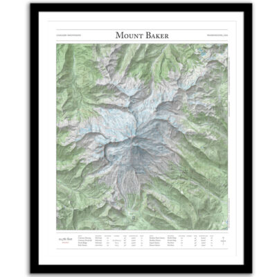 Mt. Baker Mountaineer's map framed