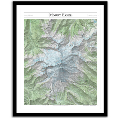 Mt. Baker area map framed