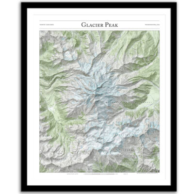 Area map of Glacier Peak framed