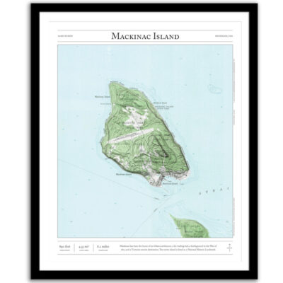 Mackinac Island map framed