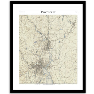 Pawtuckett historic map framed