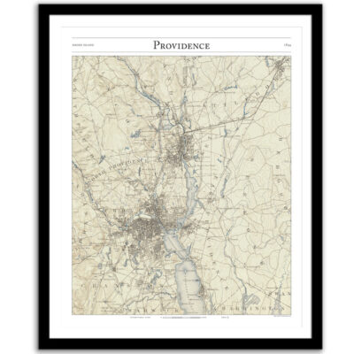Providence historic map framed