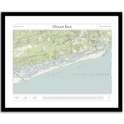 Ocean Isle, 1950 framed
