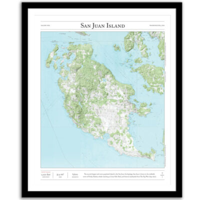 San Juan Island map framed