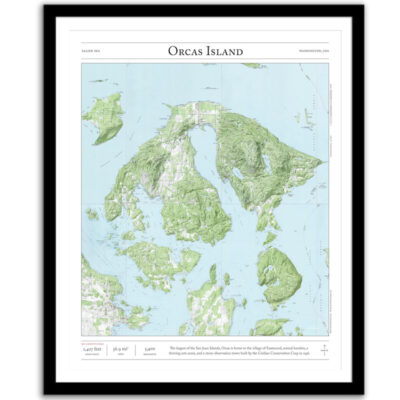 Orcas Island map framed