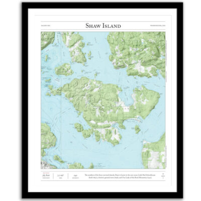 Shaw Island map framed
