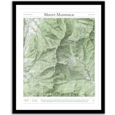 Mt. Mansfield map framed