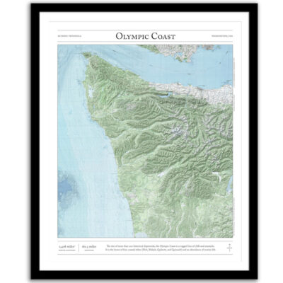 Olympic Coast map framed