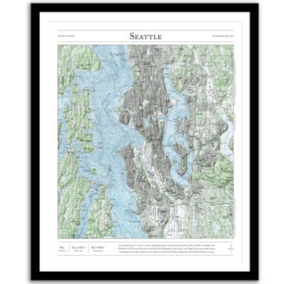 Seattle map framed