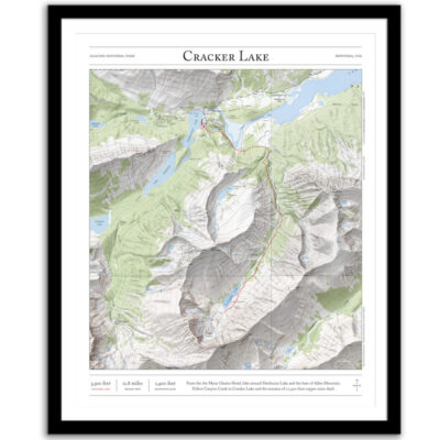 Map of Cracker Lake trail – framed