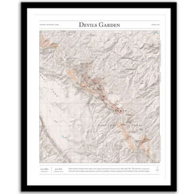 Map of Devils Garden – framed
