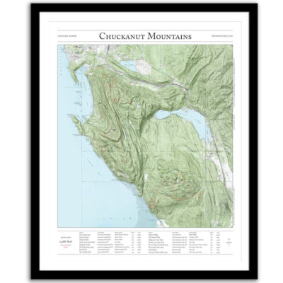 Map of the Chuckanut Mountains – framed
