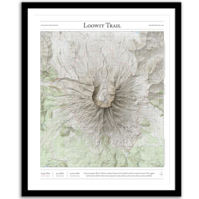 Framed Map of Loowit Trail