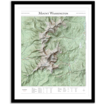 Mt. Washington mountaineer's map –framed