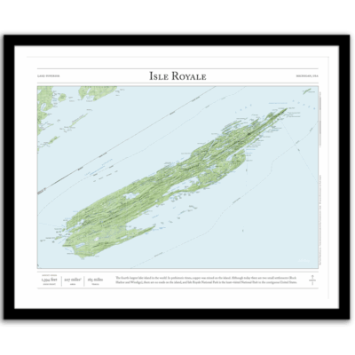 Map of Isle Royale, framed