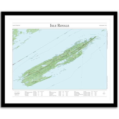 Map of Isle Royale, MI – framed