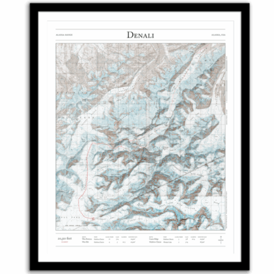 Framed map of Denali